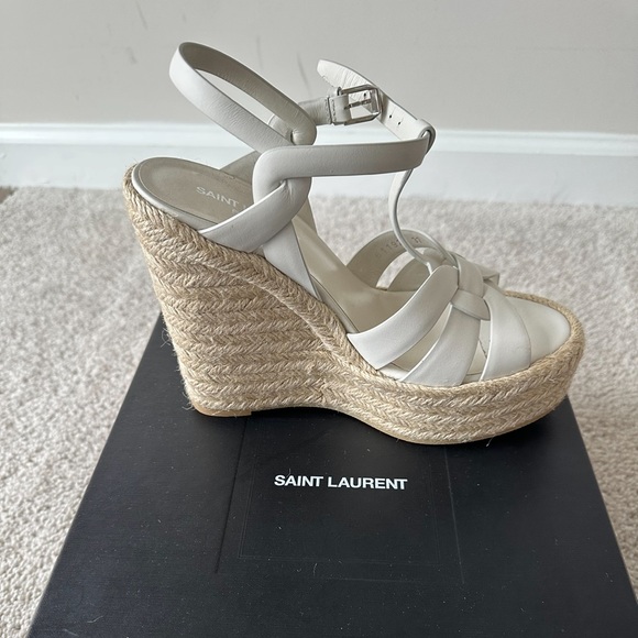 SAINT LAURENT TRIBUTE ESPADRILLES WEDGE WHOTE SIZE 7/37 - Picture 4 of 6